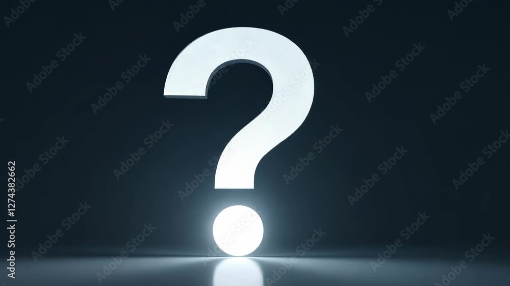 4k white question mark blinking on dark background 4k white question mark blinking on dark background