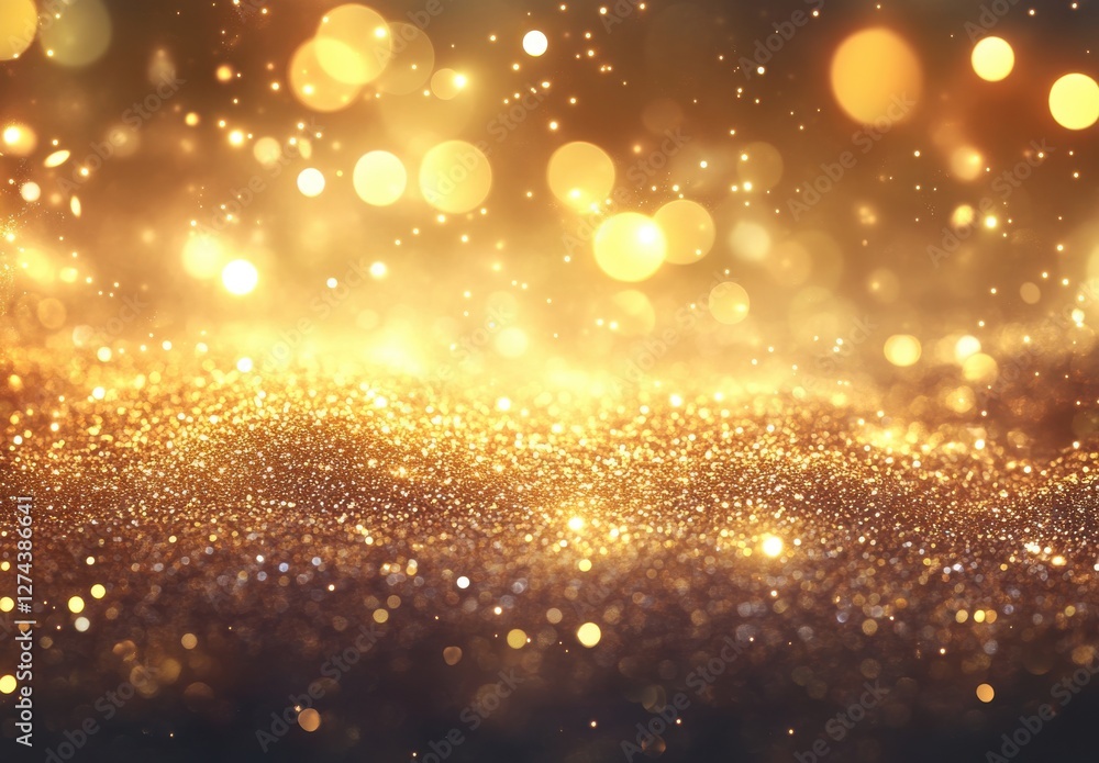 Glimmering Golden Bokeh Background with Sparkling Dust Particles and Soft Textures Creates a Magical Atmosphere for Celebratory Moments Glimmering Golden Bokeh Background with Sparkling Dust Particles and Soft Textures Creates a Magical Atmosphere for Celebratory Moments