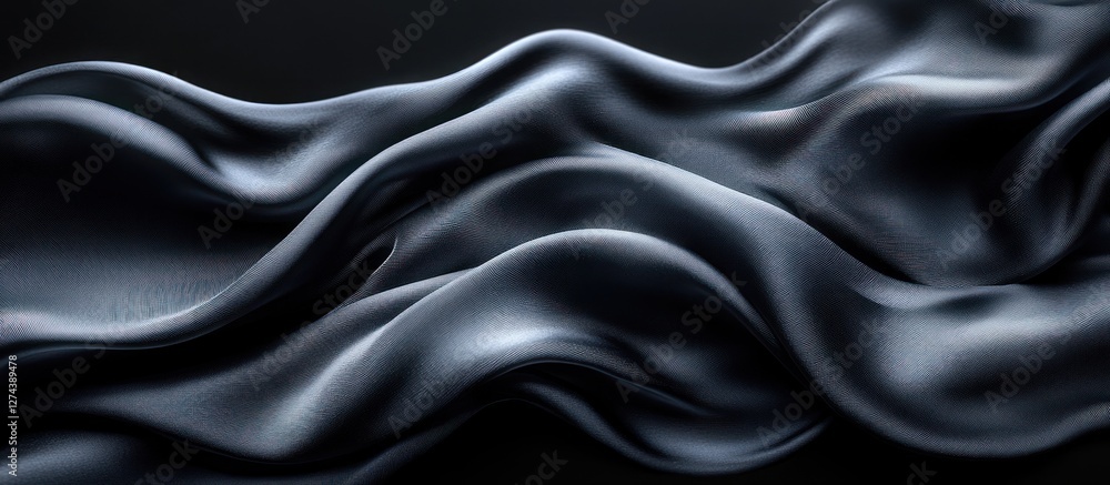 Obraz premium Dark gray fabric flowing elegantly.