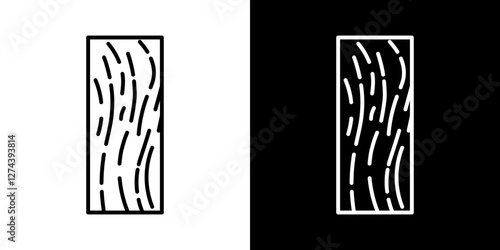 Wood board icon set. vector illustrations in black and white strokes