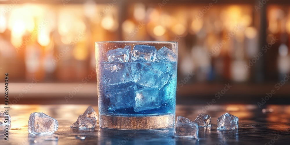 custom made wallpaper toronto digitalRefreshing blue cocktail served over ice at a bar during evening hours