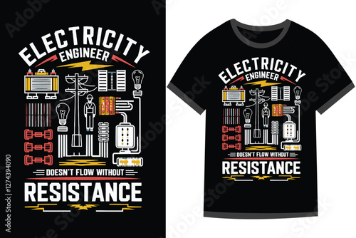 Vector illustration for Electrical Engineering t shirt design