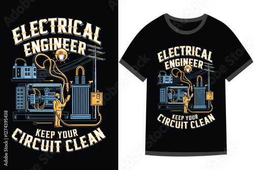 Vector illustration for Electrical Engineering t shirt design