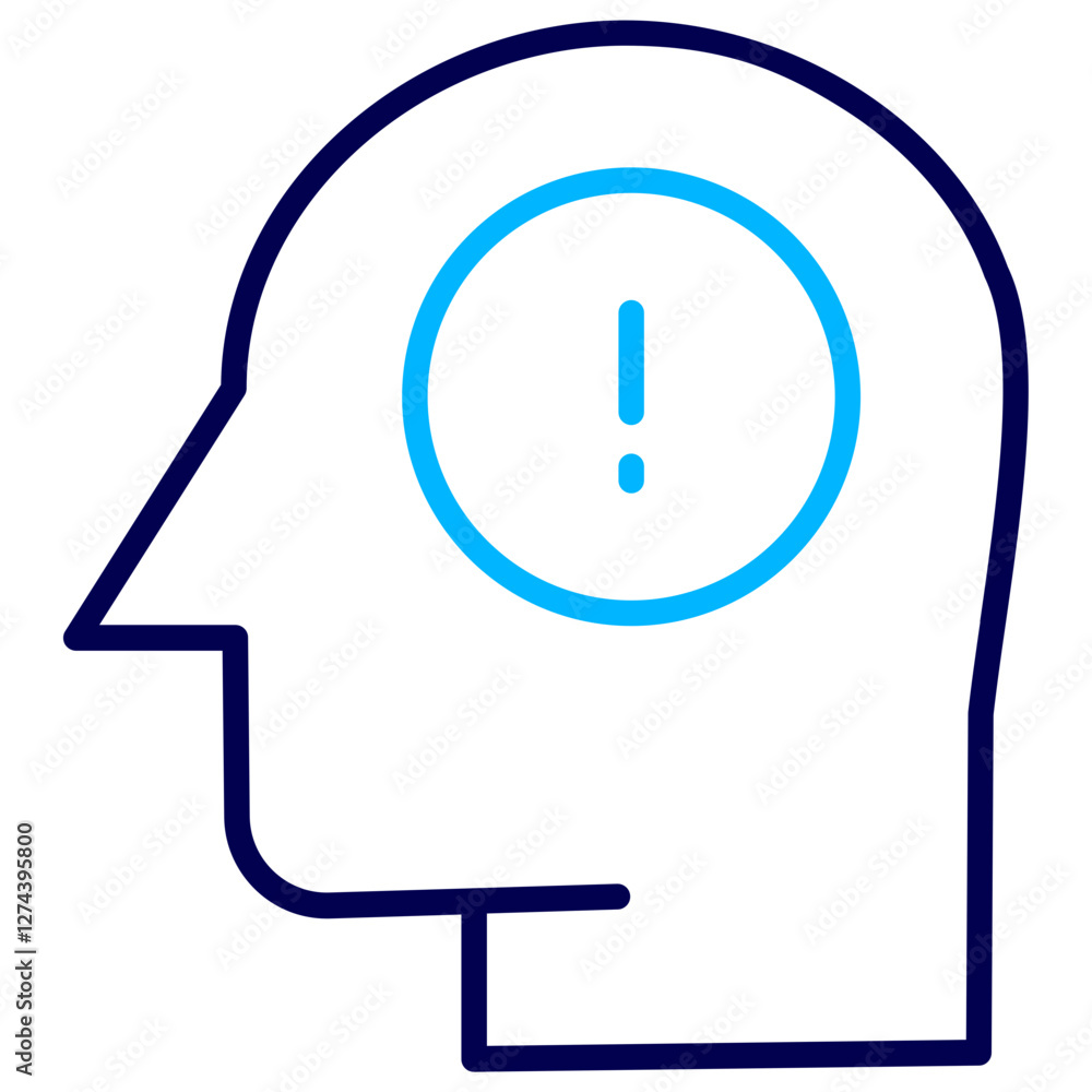 Human mind Info Outline Color icon Human mind Info Outline Color icon