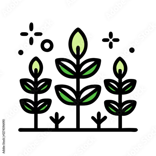 herbs growing icon design