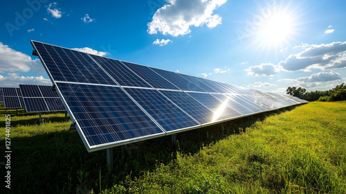 solar panels on the field