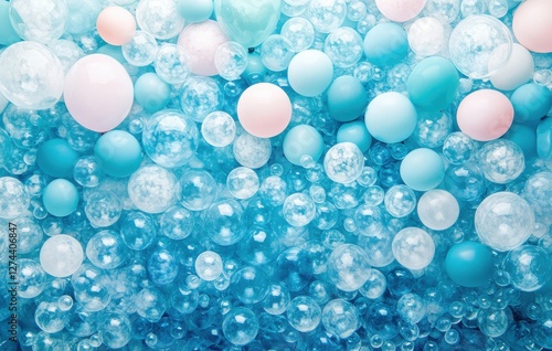 Wallpaper Mural Soft Colorful Balls and Bubbles Decorative Background in Shades of Blue, Pink, and Pastel for Use in Creative Projects and Digital Designs Torontodigital.ca
