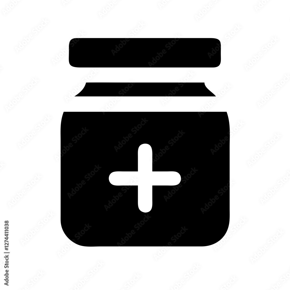 Obraz premium jar with a plus symbol icon design