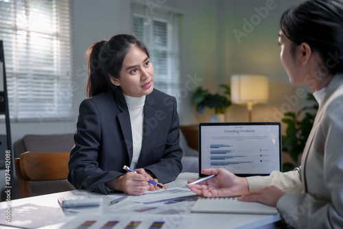 Wallpaper Mural Business Professionals Analyzing Market Trends Together Torontodigital.ca