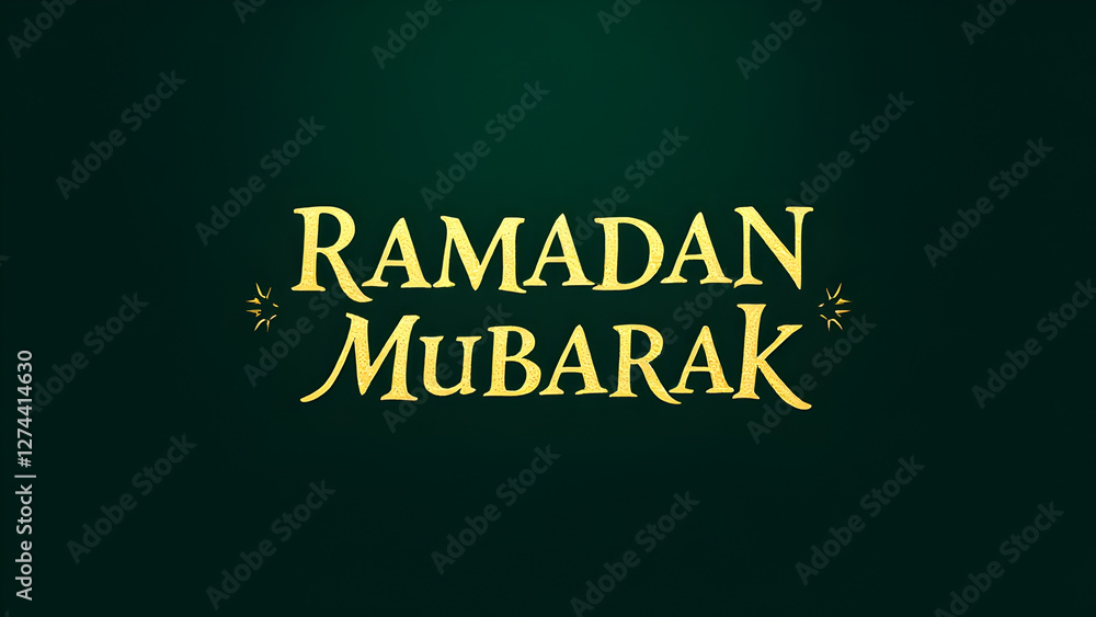 Obraz premium Ramadan Kareem design on green Islamic background with gold ornament star, moon, mosque, lanterns and islamic elements. Suitable for raya and ramadan concept