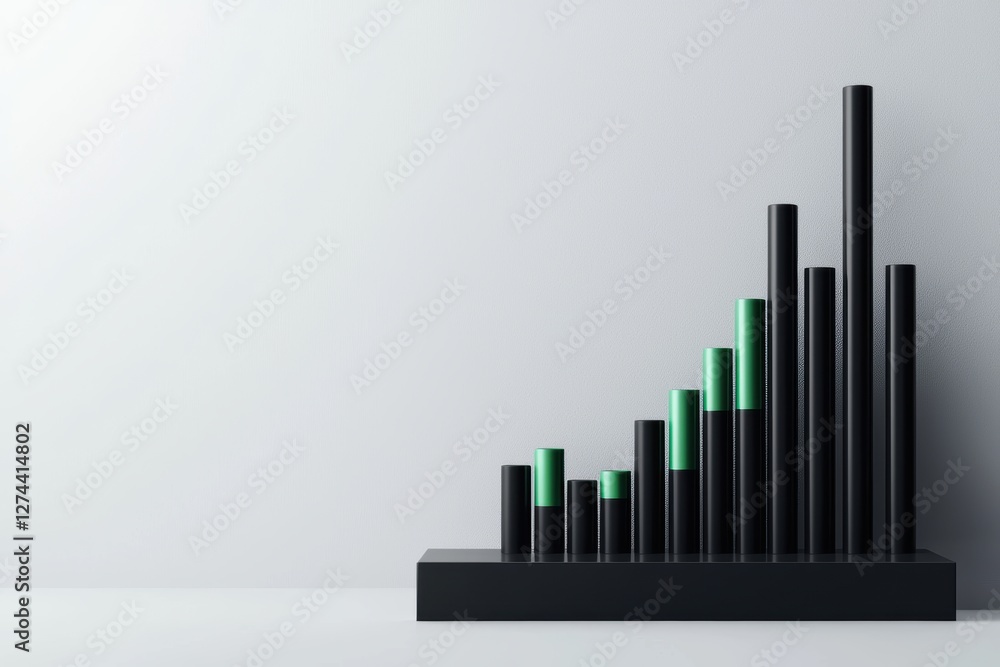 Analysis of growth trends in business sector data visualization modern office environment aerial perspective Analysis of growth trends in business sector data visualization modern office environment aerial perspective