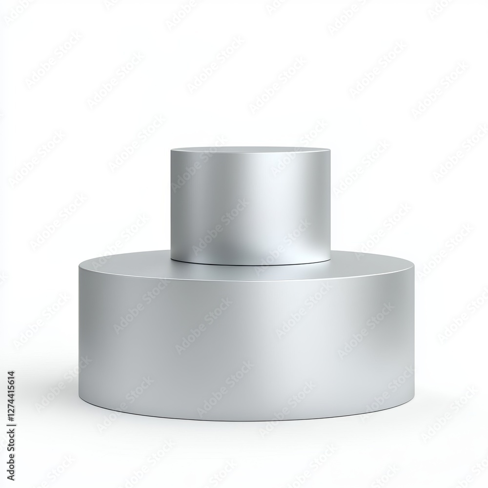 Minimalist silver display stand design studio product photography modern side view aesthetic concept Minimalist silver display stand design studio product photography modern side view aesthetic concept