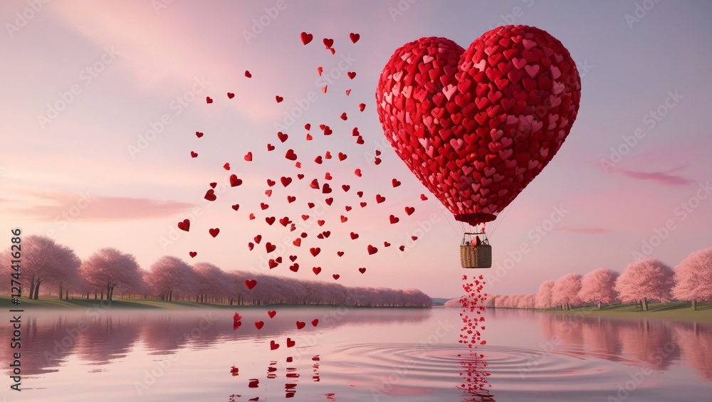 heart shaped balloon , AI Generated.