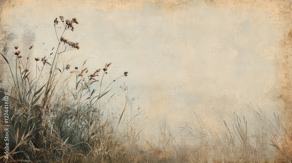 Obraz premium A subtle paper texture overlay with faded edges and gentle warmth,