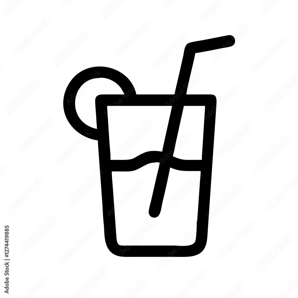 juice glass with straw icon design juice glass with straw icon design