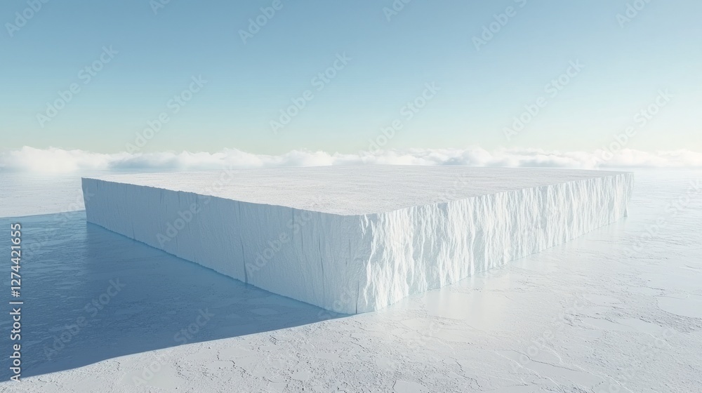 Grand Iceberg Floating Above the Calm Sea Under Clear Sky Grand Iceberg Floating Above the Calm Sea Under Clear Sky