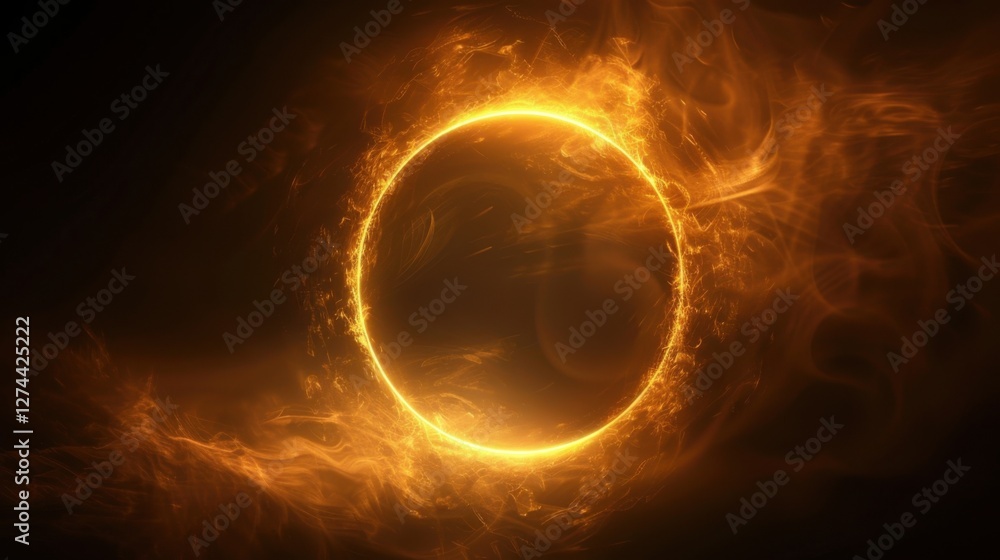 Fototapeta premium Abstract golden circle effect with a radiant glow and a sophisticated, luxurious atmosphere