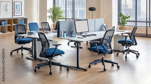 Wallpaper Mural Modern office workspace, teamwork, city view Torontodigital.ca