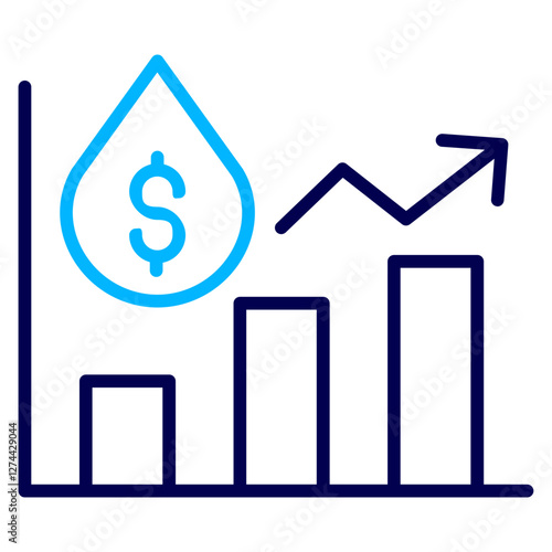 Oil Price Outline Color icon