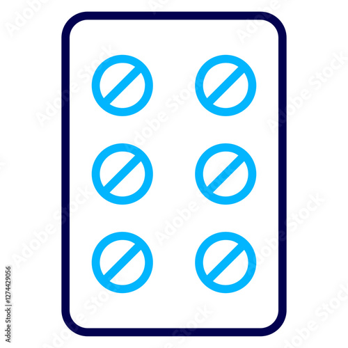 Pill sheet Outline Color icon