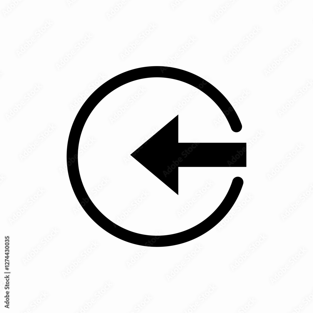 Left arrow back icon vector sign Left arrow back icon vector sign