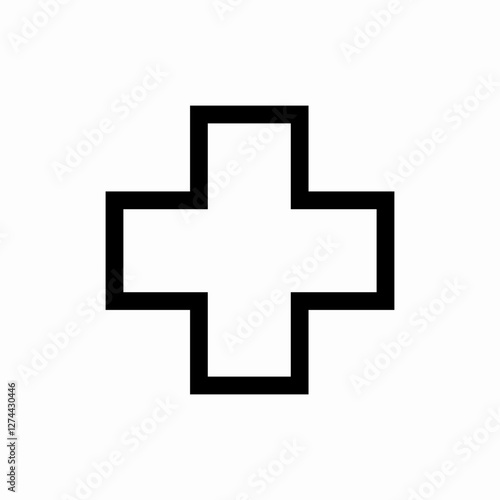 Medical cross health icon vector sign