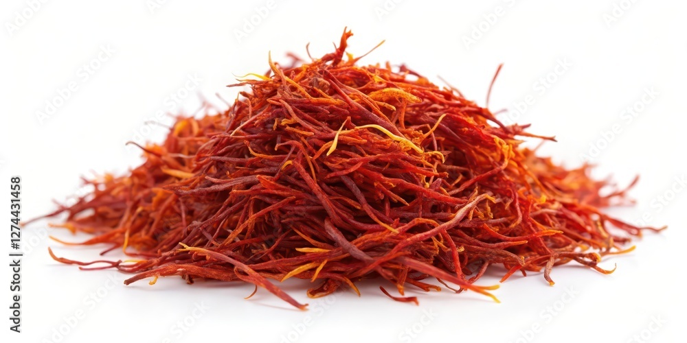 Naklejka premium Saffron Pile, White Background