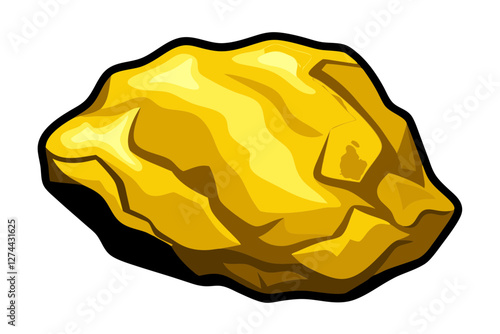 Shiny Gold Nugget Vector Art – High-Quality Illustration