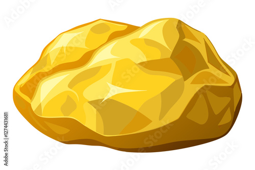 Shiny Gold Nugget Vector Art – High-Quality Illustration