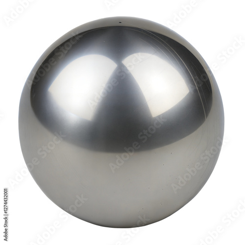 3d silver ball isolated on transparent background