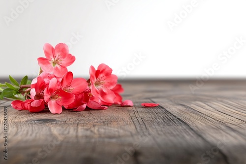 pink flower petals on wood, soft and delicate beauty