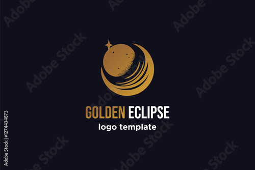 moon eclipse logo vector icon illustration