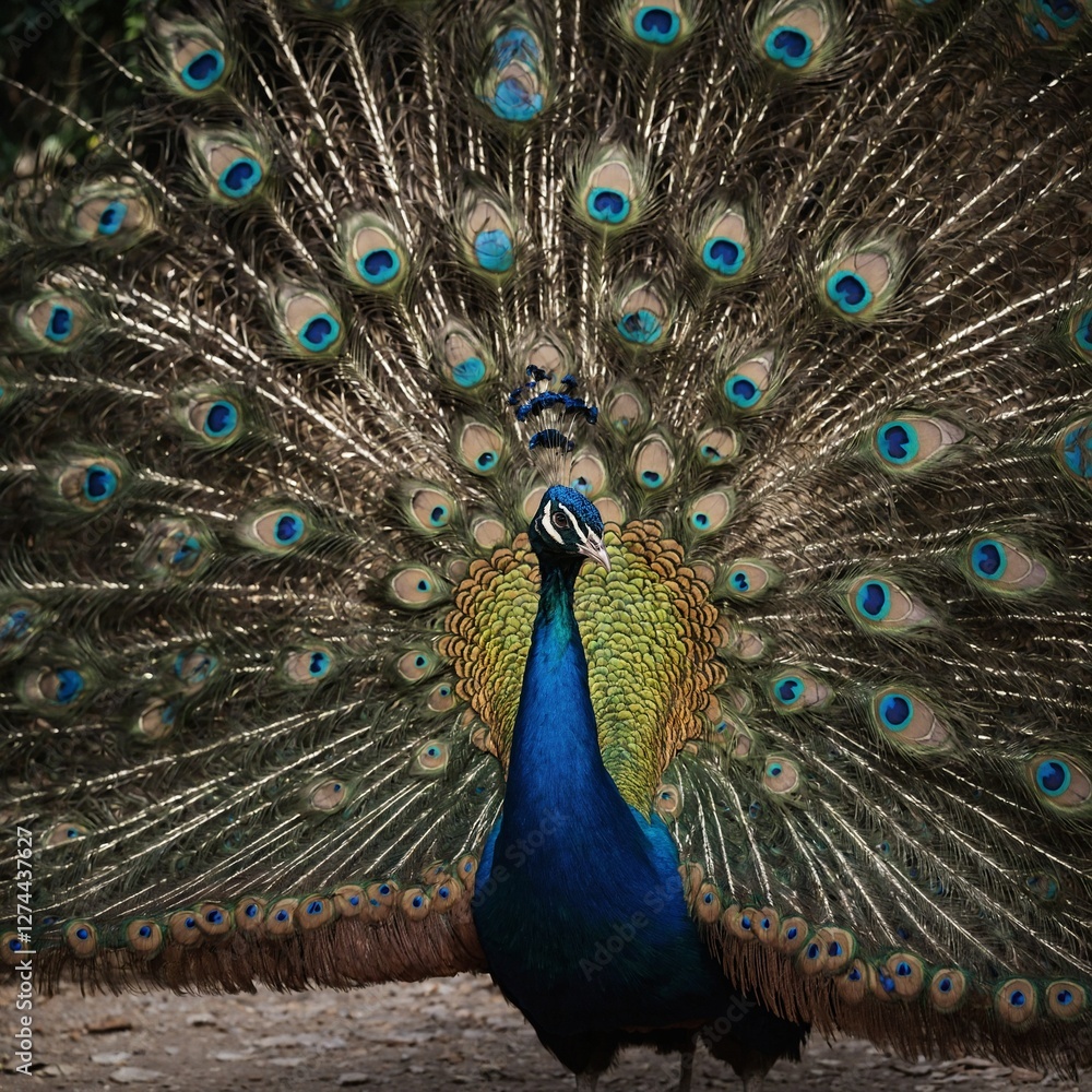 Obraz premium peacock with feathers out