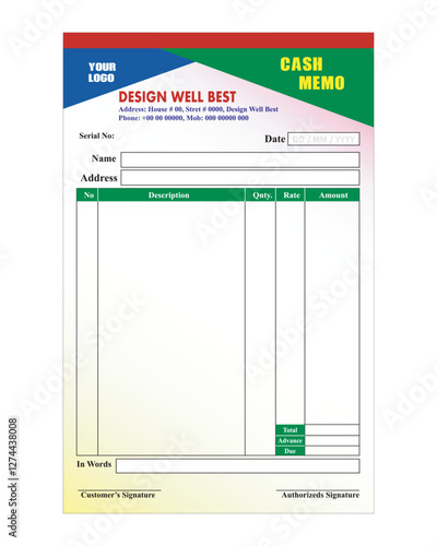 Cash Memo, Invoice Design 