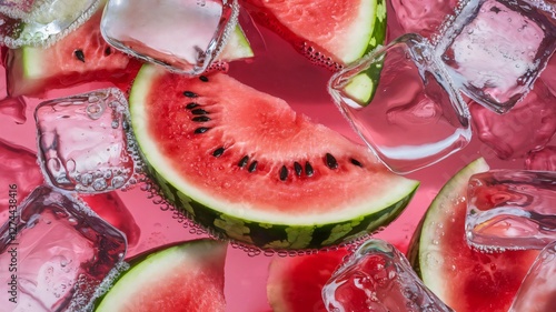watermelon with ice , AI Generated.