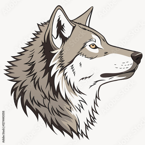 wolf head isolated on white