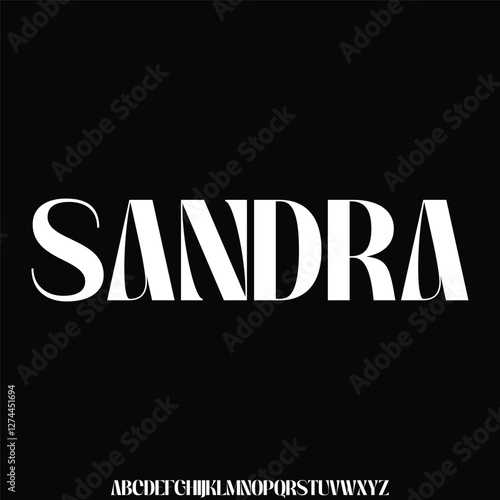 Elegant beautiful sans serif alphabet display font vector illustration