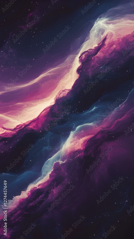 Naklejka premium Purple Space Clouds