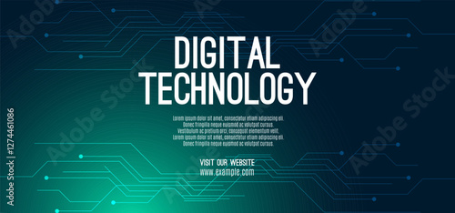 Technology digital speed connect blue green background, cyber nano information, abstract communication, innovation future tech data, internet network connection, Ai big data, line dot illustration