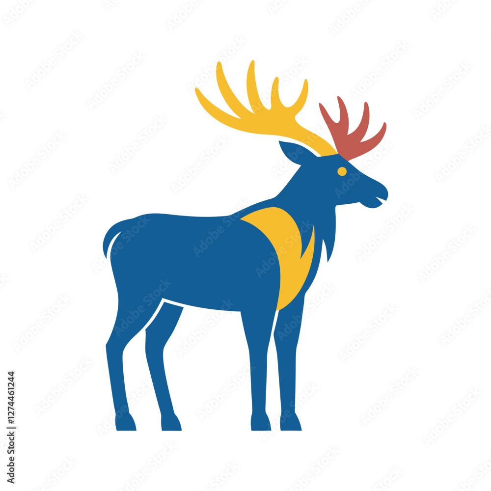 Fototapeta premium Swedish Pride- the noble elk as national emblem