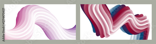 Abstract volumetric background. Cords. set of two illustrations. Toothpaste in a tube. Minimalism. Creative modern background. Cover design, wallpaper, background. eps vector.