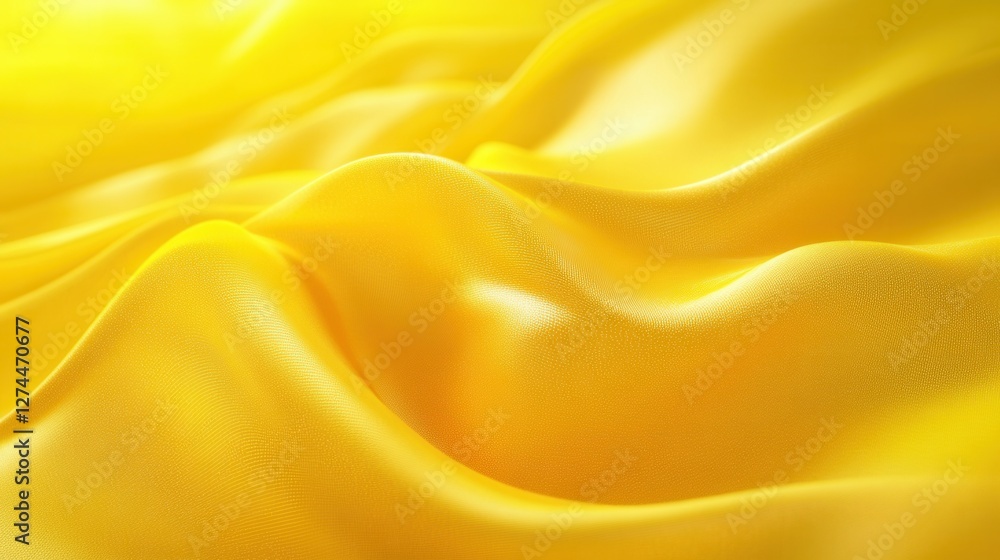 Soft Yellow Satin Fabric Texture with Gentle Waves and Smooth Flowing Surface for Background Use Soft Yellow Satin Fabric Texture with Gentle Waves and Smooth Flowing Surface for Background Use