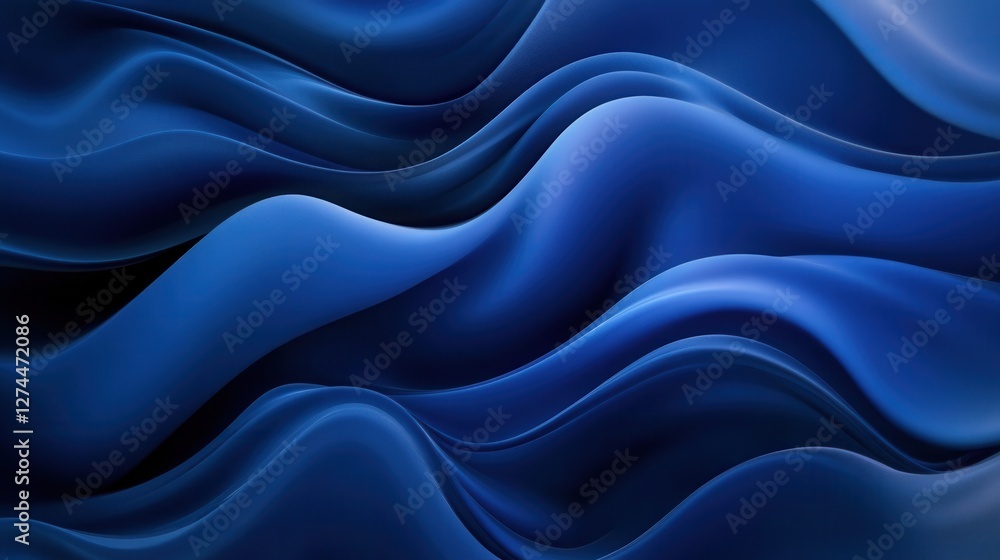 Abstract Fluid Waves in Deep Blue Tones Capturing Elegance and Motion in Design Abstract Fluid Waves in Deep Blue Tones Capturing Elegance and Motion in Design