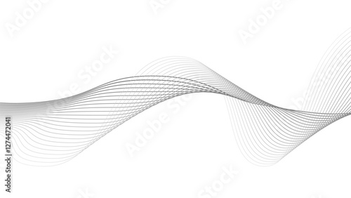 Wave with lines created using blend tool. Stylized line art background