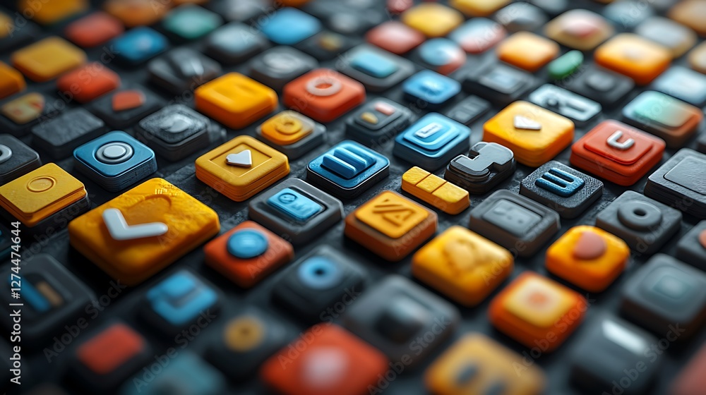 modern flat grid with colorful app icons image modern flat grid with colorful app icons image