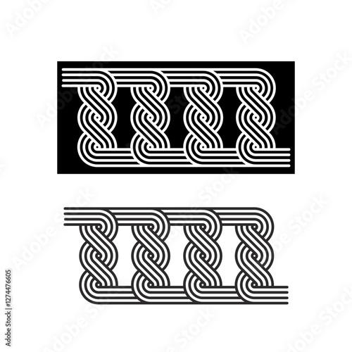 seamless black and white georgian ornament, georgian pattern
