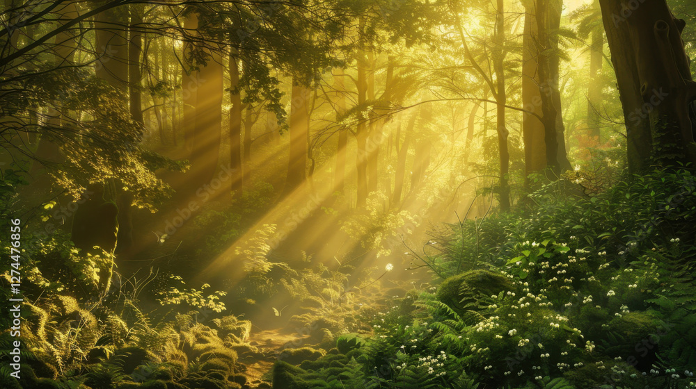 Obraz premium sunlight in the forest