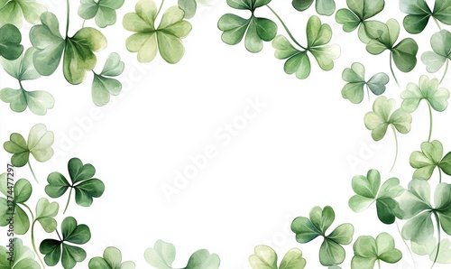 watercolor shamrock background with space for text