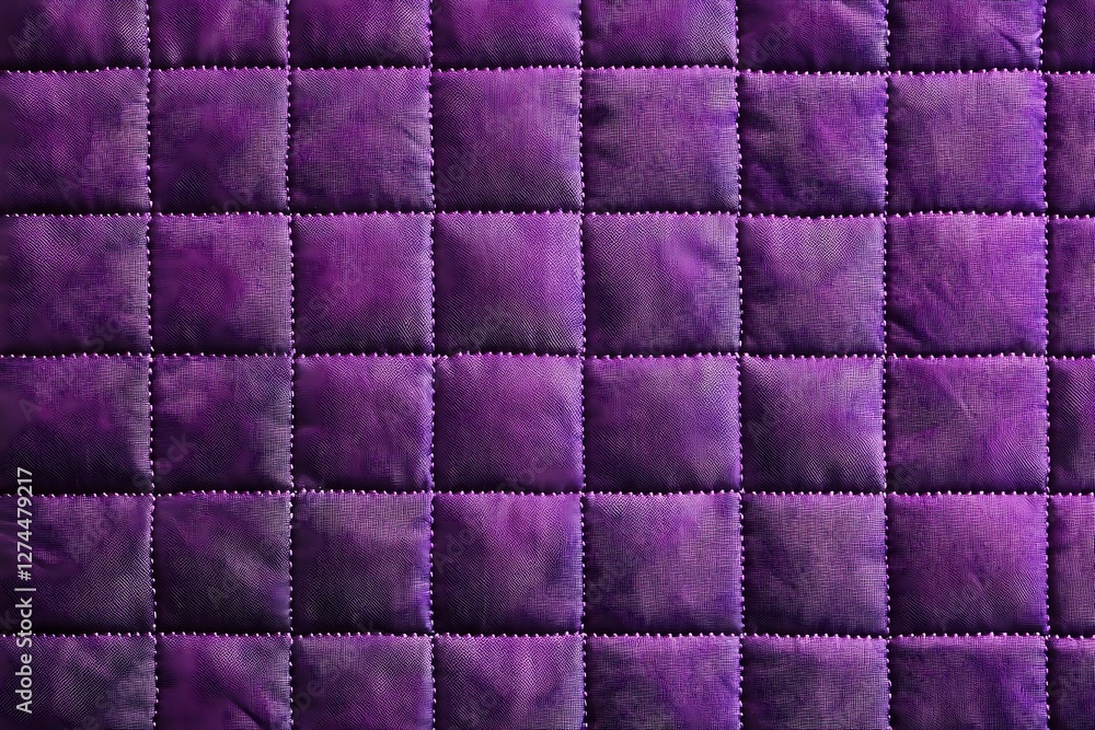 Fototapeta premium Purple quilted leather fabric close up, abstract background