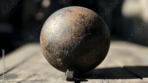 Cannonball: A heavy, spherical cast iron projectile once used in artillery for damage during battles and sieges